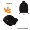 imageTOPEX PolarWool 100 Merino Wool Winter Slouchy Beanie for Women with Faux Fur Pom  Satin or Fleece Lined for Cold WeatherBlacksatin Lined