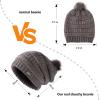 imageTOPEX PolarWool 100 Merino Wool Winter Slouchy Beanie for Women with Faux Fur Pom  Satin or Fleece Lined for Cold WeatherGreyfleece Lined