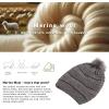 imageTOPEX PolarWool 100 Merino Wool Winter Slouchy Beanie for Women with Faux Fur Pom  Satin or Fleece Lined for Cold WeatherGreyfleece Lined