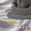 imageTOPEX PolarWool 100 Merino Wool Winter Slouchy Beanie for Women with Faux Fur Pom  Satin or Fleece Lined for Cold WeatherGreysatin Lined
