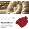 imageTOPEX PolarWool 100 Merino Wool Winter Slouchy Beanie for Women with Faux Fur Pom  Satin or Fleece Lined for Cold WeatherRedsatin Lined