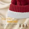imageTOPEX PolarWool 100 Merino Wool Winter Slouchy Beanie for Women with Faux Fur Pom  Satin or Fleece Lined for Cold WeatherRedsatin Lined