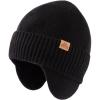 imageTOPEX DryKnit Unisex 80 Merino Wool Waterproof Beanie with Ear Flap Warm Winter Fleece Lined Beanie Hat MLXL95562blackgift Box