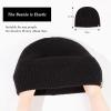 imagePolarWool Satin Lined 80 Merino Wool Beanie Winter Hat Oversized LXLXXL Cuffed Watch Fisherman Cap for Men WomenBlacksentinel