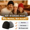 imagePolarWool Satin Lined 80 Merino Wool Beanie Winter Hat Oversized LXLXXL Cuffed Watch Fisherman Cap for Men WomenGrayurban