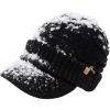 imageTOPEX DryKnit Waterproof LXLXXL Fleece Lined Merino Wool Blend Beanie with Brim Visor Cap Warm Winter Hat for Men WomenBlacksentinel