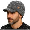 imageTOPEX DryKnit Waterproof Merino Wool LXLXXL Beanie Hat with Brim Visor Cap Warm Winter Knit Hat for Men WomenGrayurban