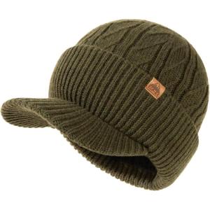 imageTOPEX DryKnit Waterproof Merino Wool LXLXXL Beanie Hat with Brim Visor Cap Warm Winter Knit Hat for Men WomenColor Oliveoutland