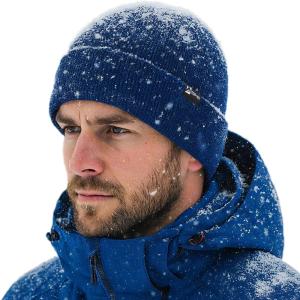 imageTOPEX DryKnit Waterproof Merino Wool ML XLXXL Fleece Lined BeanieWarm Cold Weather Winter Hat MenampampWomenNavy Blue