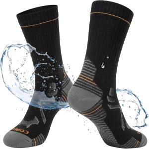 imageTOPEX DryKnit Waterproof Merino Wool Socks for Men ampamp Women Breathable Hiking Camping and All Winter Activities CrewBlack