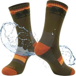 imageTOPEX DryKnit Waterproof Merino Wool Socks for Men ampamp Women Breathable Hiking Camping and All Winter Activities CrewOlive Forest