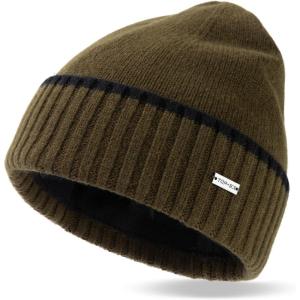 imageTOPEX XLXXL Mens Merino Wool Winter Beanie Cold Weather Knit Hat with Fleece Lining for Men Skull Cap Big Head Oversize95564green50wool