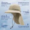 image:imageTOPEX Cooling Sun Hat with Neck Flap  UPF 50 Wide Brim Breathable Hat for Hiking Fishing amp Big HeadsLight Khaki