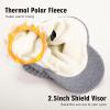 image:imageTOPEX DryKnit Waterproof Merino Wool Beanie Hat with Brim Ear Flaps Fleece Lined Ski Cap for Cold Weather amp Large HeadsLight Gray