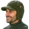 image:imageTOPEX DryKnit Waterproof Merino Wool Beanie Hat with Brim Ear Flaps Fleece Lined Ski Cap for Cold Weather amp Large HeadsGreen