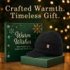 image:imageTOPEX DryKnit Waterproof 80 Merino Wool Beanie Hat with Brim  Fleece Lined Ski Cap for Cold Weather amp Large HeadsBlack  Gift Box Set