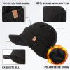 image:imageTOPEX DryKnit Waterproof 80 Merino Wool Beanie Hat with Brim  Fleece Lined Ski Cap for Cold Weather amp Large HeadsBlack