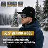 image:imageTOPEX DryKnit Waterproof 80 Merino Wool Beanie Hat with Brim  Fleece Lined Ski Cap for Cold Weather amp Large HeadsBlack