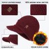 image:imageTOPEX DryKnit Waterproof 80 Merino Wool Beanie Hat with Brim  Fleece Lined Ski Cap for Cold Weather amp Large HeadsBurgundy
