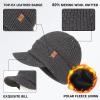 image:imageTOPEX DryKnit Waterproof 80 Merino Wool Beanie Hat with Brim  Fleece Lined Ski Cap for Cold Weather amp Large HeadsCharcoal Grey