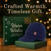 image:imageTOPEX DryKnit Waterproof 80 Merino Wool Beanie Hat with Brim  Fleece Lined Ski Cap for Cold Weather amp Large HeadsNavy  Gift Box Set