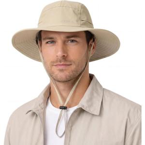 image:imageTOPEX XLXXL Waterproof Mens Sun Hat Wide Brim UPF 50 Bucket Hat for Women Sun Protection Outdoor HikingBeige