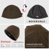 image:imageTOPEX DryKnit Waterproof Wool Beanie Hat for Men Fleece Lined Skull Cap Winter Knit Hat Watch Caps Reversible amp WindproofGreen