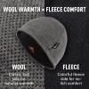 image:imageTOPEX DryKnit Waterproof Wool Beanie Hat for Men Fleece Lined Skull Cap Winter Knit Hat Watch Caps Reversible amp WindproofGrey