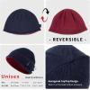 image:imageTOPEX DryKnit Waterproof Wool Beanie Hat for Men Fleece Lined Skull Cap Winter Knit Hat Watch Caps Reversible amp WindproofNavy Blue