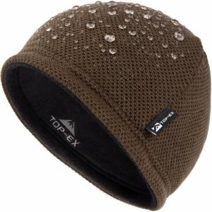 image:imageTOPEX DryKnit Waterproof Wool Beanie Hat for Men Fleece Lined Skull Cap Winter Knit Hat Watch Caps Reversible amp WindproofGreen