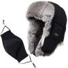 image:imageComhats Large XL Trapper Trooper Hunting Warm Ear Flap Russian Ushanka Winter Ski Cold Weather Bomber Hats for Men92677navy Bluereal Fur