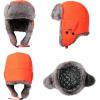 image:imageComhats Large XL Trapper Trooper Hunting Warm Ear Flap Russian Ushanka Winter Ski Cold Weather Bomber Hats for MenOrange