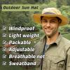 image:imageOversized XL XXL Waterproof Sun Hat for Big Heads Mesh Bucket Hat Wide Brim Adjustable Packable Hiking Beach FishingBlack27brim