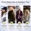 image:imageTOPEX Dryknit Waterproof FleeceLined Visor Beanie for Women  Stylish Chunky Knit Winter Hat for Cold WeatherPurple Mixed
