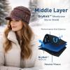 image:imageTOPEX Dryknit Waterproof FleeceLined Visor Beanie for Women  Stylish Chunky Knit Winter Hat for Cold WeatherPurple Mixed