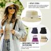 image:imageTOPEX ChicPony Womens Wide Brim Bucket Sun Hat with Ponytail Hole UPF 50 Summer Packable Sunhat for Travel Beach OutdoorCream Beige