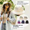 image:imageTOPEX ChicPony Womens Wide Brim Bucket Sun Hat with Ponytail Hole UPF 50 Summer Packable Sunhat for Travel Beach OutdoorKhaki