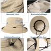 image:imageTOPEX ChicPony Womens Wide Brim Bucket Sun Hat with Ponytail Hole UPF 50 Summer Packable Sunhat for Travel Beach OutdoorKhaki