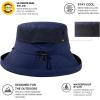 image:imageTOPEX ChicPony Womens Wide Brim Bucket Sun Hat with Ponytail Hole UPF 50 Summer Packable Sunhat for Travel Beach OutdoorNavy