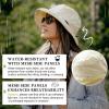 image:imageTOPEX ChicPony Womens Wide Brim Bucket Sun Hat with Ponytail Hole UPF 50 Summer Packable Sunhat for Travel Beach OutdoorPink