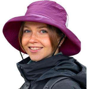image:imageTOPEX ChicPony Womens Wide Brim Bucket Sun Hat with Ponytail Hole UPF 50 Summer Packable Sunhat for Travel Beach OutdoorPurple
