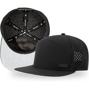 image:imageTOPEX UVCoolix Flat Bill Golf Baseball CapWaterResistant Breathable Adjustable Snapback Hat Men WomenCooling SweatbandBlack