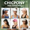 image:imageTOPEX ChicPony Cooling UV 50 High Ponytail Baseball Cap for Women  Breathable for Running Golf SportsBlack