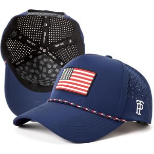 image:imageTOPEX UVCoolix Performance Rope Snapback Hat WaterResistant Beathable Baseball Cap for Men Golf Workout HatNavy Blueflag