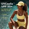 image:imageTOPEX ChicPony UVCoolix Instant Cooling Baseball Cap UV 50 High Ponytail Hat for Women Soft Top Hard BrimBlue Linen