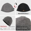 image:imageTOPEX PolarWool Wool Beanie Hat for Men Women Fleece Lined Skull Cap Winter Knit Hat Watch Caps Reversible amp WindproofGrey