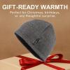 image:imageTOPEX PolarWool Wool Beanie Hat for Men Women Fleece Lined Skull Cap Winter Knit Hat Watch Caps Reversible amp WindproofGrey