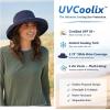 image:imageTOPEX UVCoolix Cooling Sun Hat Women Ponytail Hole UPF 50 Wide Brim Water Resistant Breathable Packable Hiking BeachNavy