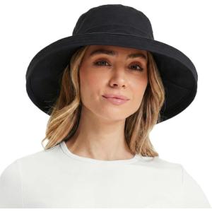 image:imageTOPEX UVCoolix Cooling Sun Hat Women Ponytail Hole UPF 50 Wide Brim Water Resistant Breathable Packable Hiking BeachBlack