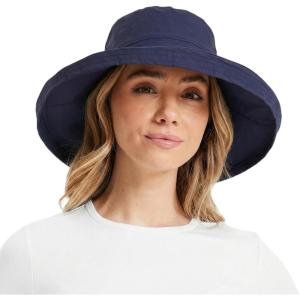 image:imageTOPEX UVCoolix Cooling Sun Hat Women Ponytail Hole UPF 50 Wide Brim Water Resistant Breathable Packable Hiking BeachNavy